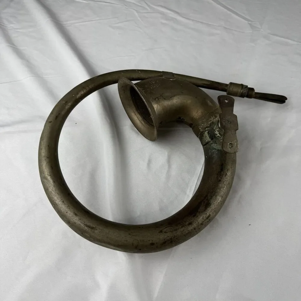Antique Curved Eagle Car Horn Made in Pakistan Signed With Logo